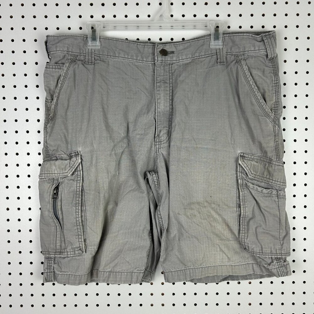 Carhartt Force Cargo Shorts Ripstop Size 38 Gray Tactical 101168-066 Relaxed Fit